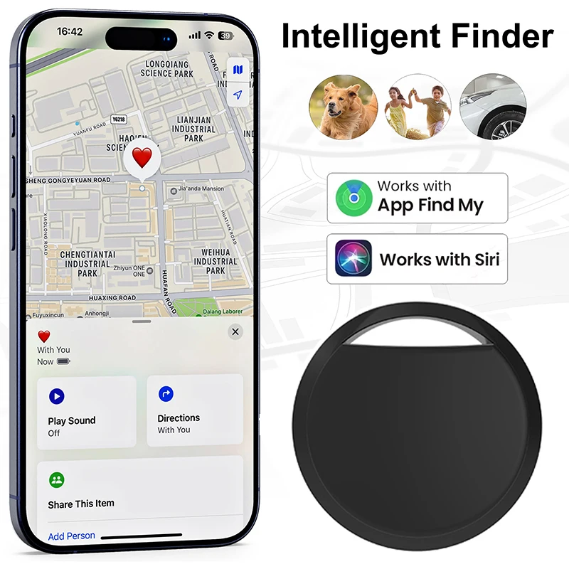Smart Bluetooth GPS Tracker Work compatible with Apple Find My APP Airtag Anti Lost Reminder Device MFI Rated Locator Key Finder