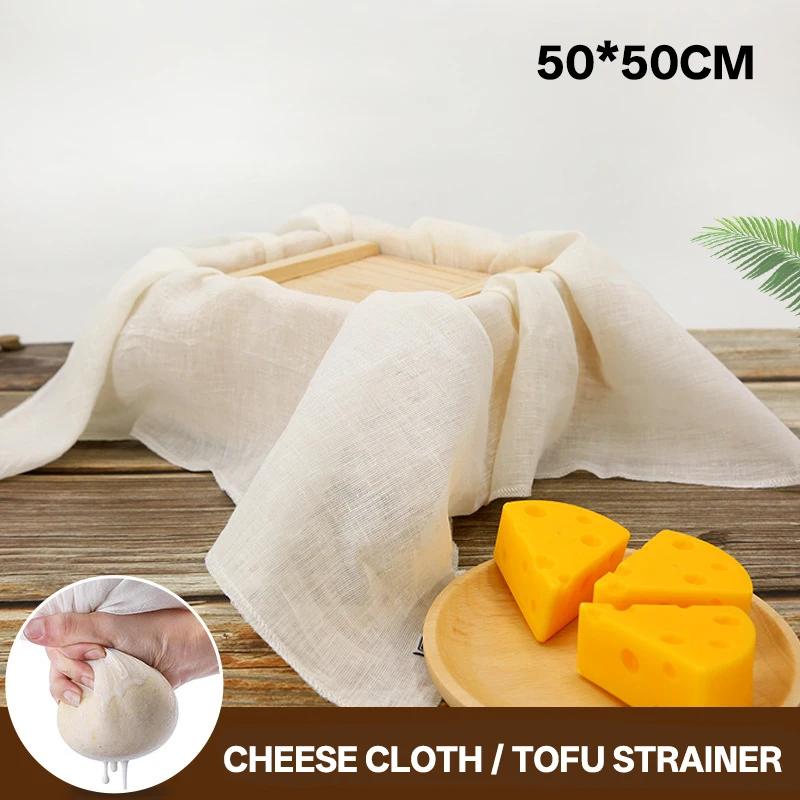

Reusable Nut Milk Cloth Bag Strainers Unbleached Natural Cotton Cheesecloth Cheese Yogurt Tofu Filter Kitchen Fine Mesh Strainer