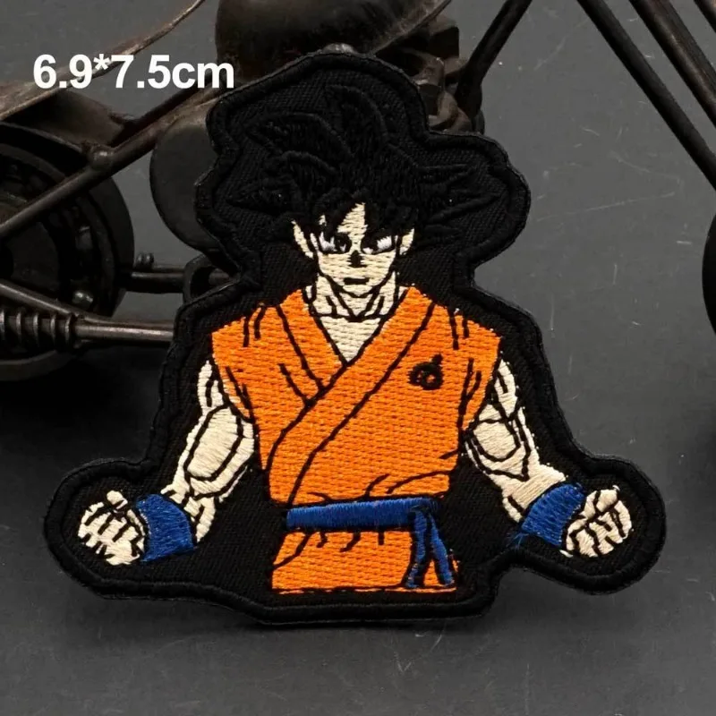 Dragon Ball Animation Peripherals Creative Kawaii Son Goku Vegeta Majin Buu Cartoon Clothes Patches Embroidered Velcro Badges