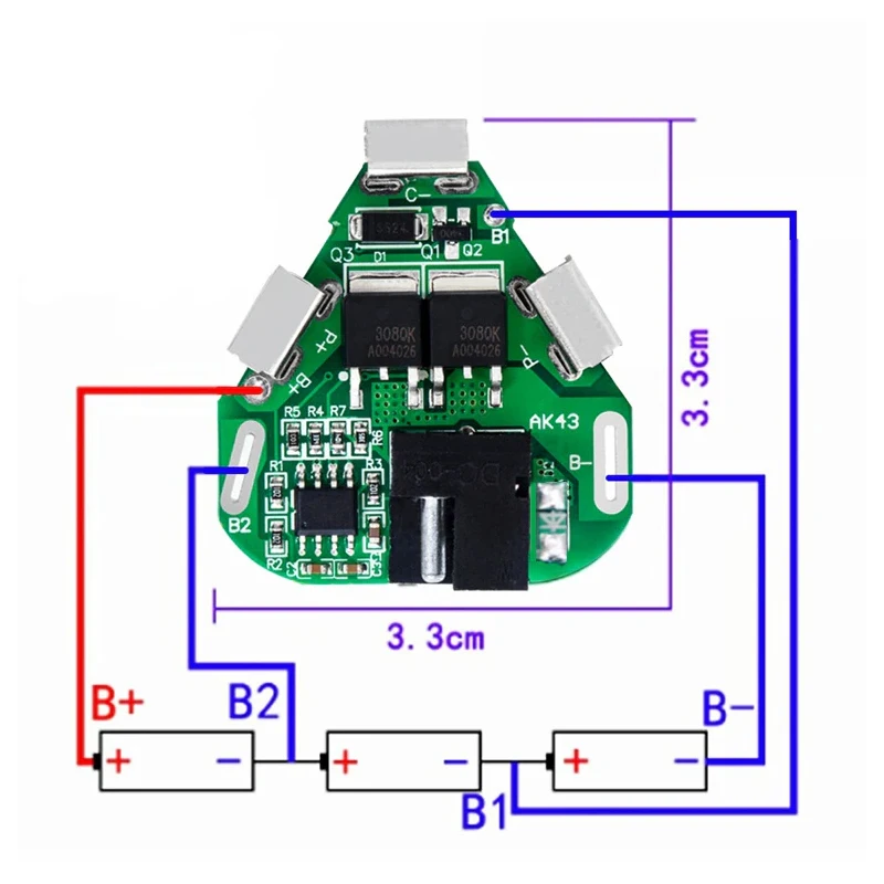 2 sztuki BMS 3S 12V DC Narzędzia elektryczne Płytka zabezpieczająca akumulator litowo-jonowy Obwód BMS 18650 Uchwyt do ręcznej wiertarki litowej PCB