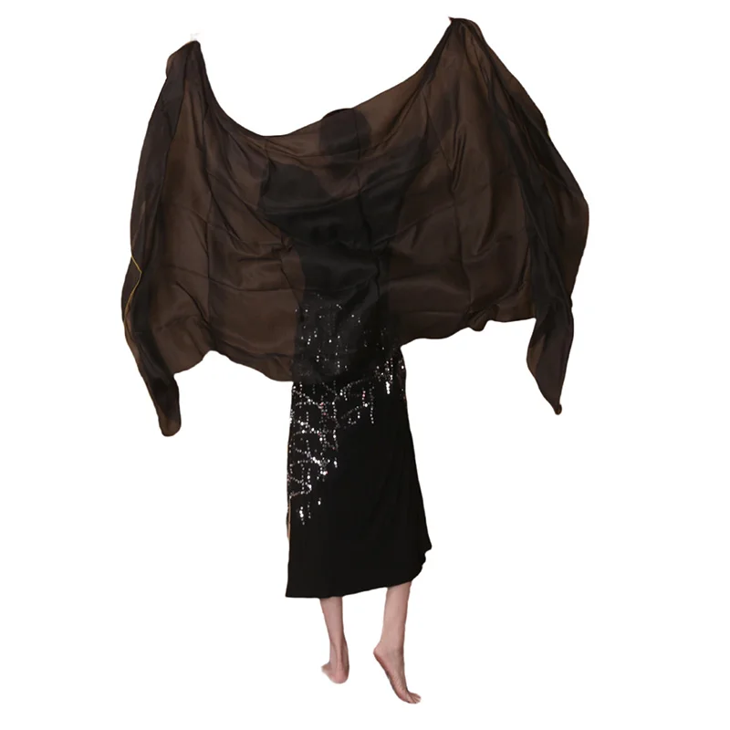 Seidenschleier Bauchtanzschal Farbverlauf Seidenschals für Damen Handgewebter Schal Farbverlauf 200cm 250cm 270cm Tanzaufführung – Detail 8