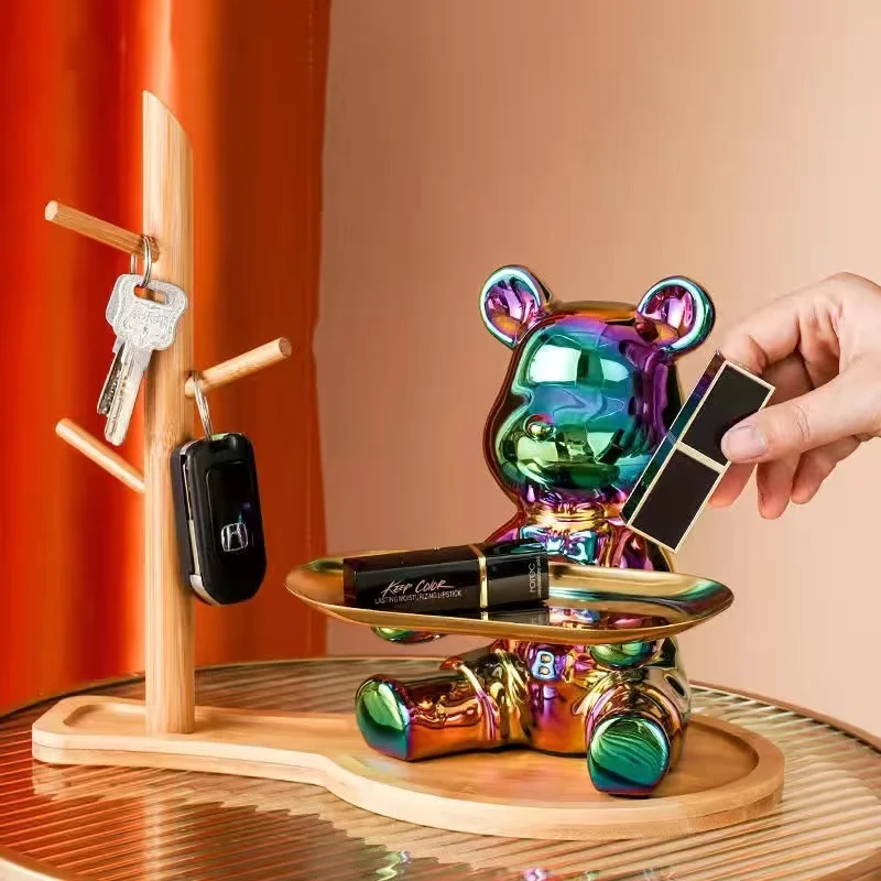 Estetyczna półka na klucze z żywicą do przechowywania figurek na klucz do samochodu uchwyt na stół organizator wstępu do dekoracji domu