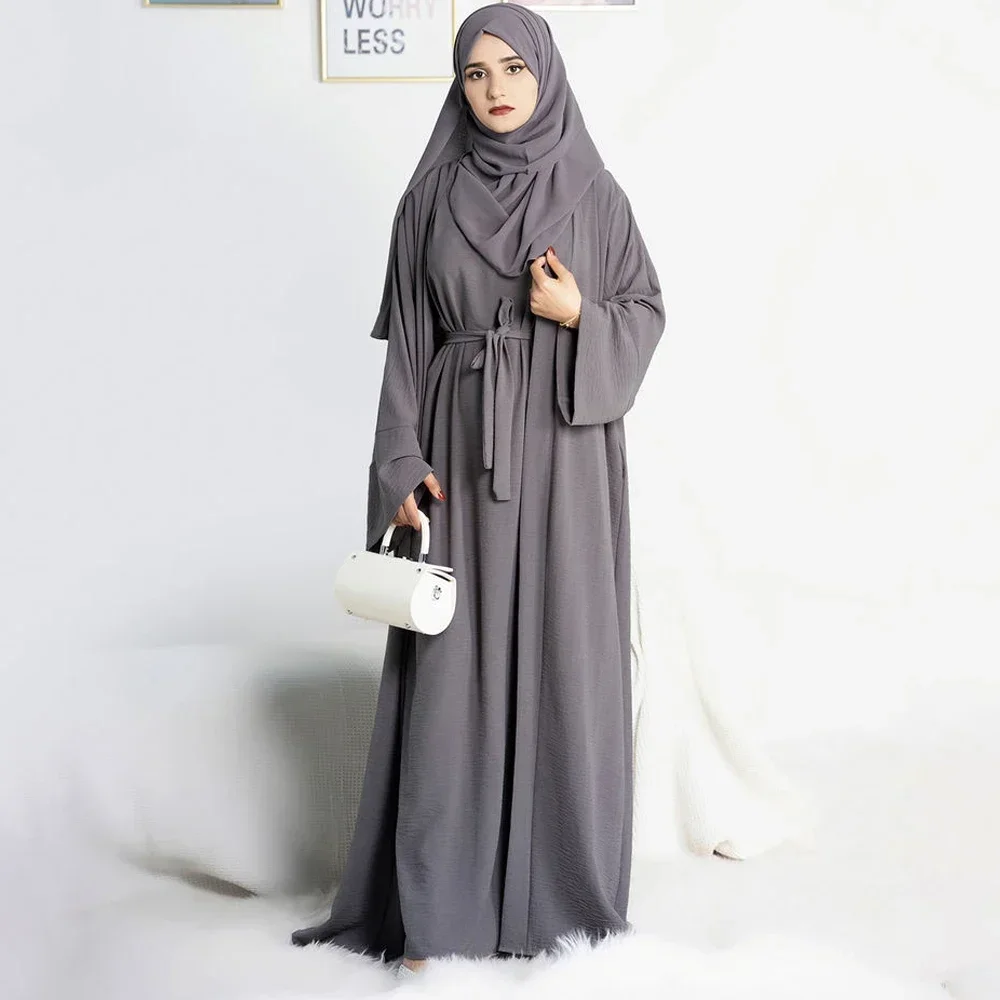 Abayas for Women Dubai Turkey Inner Hijab Dress Two Piece Abaya Muslim Set Ramadan Kimono Islamic Clothing Kaftan Femme Musulman