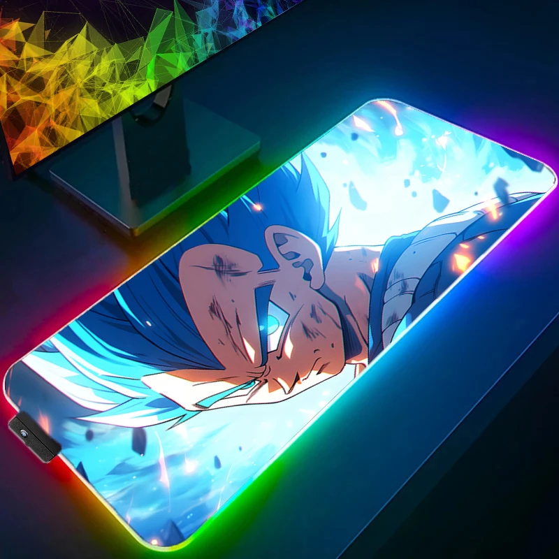 

RGB Large E-sports Dragon Ball Mouse Pad Smooth Flexible Rubber Gamer PC Computer Keyboard non-slip Backlight LED Anime Mosuepad