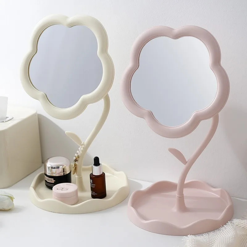 

Sunflower Makeup Mirror Girl Dresser Desktop Hanging Jewelry Beauty Mirror Bedroom Dorm Dressing Mirror Removable Portable