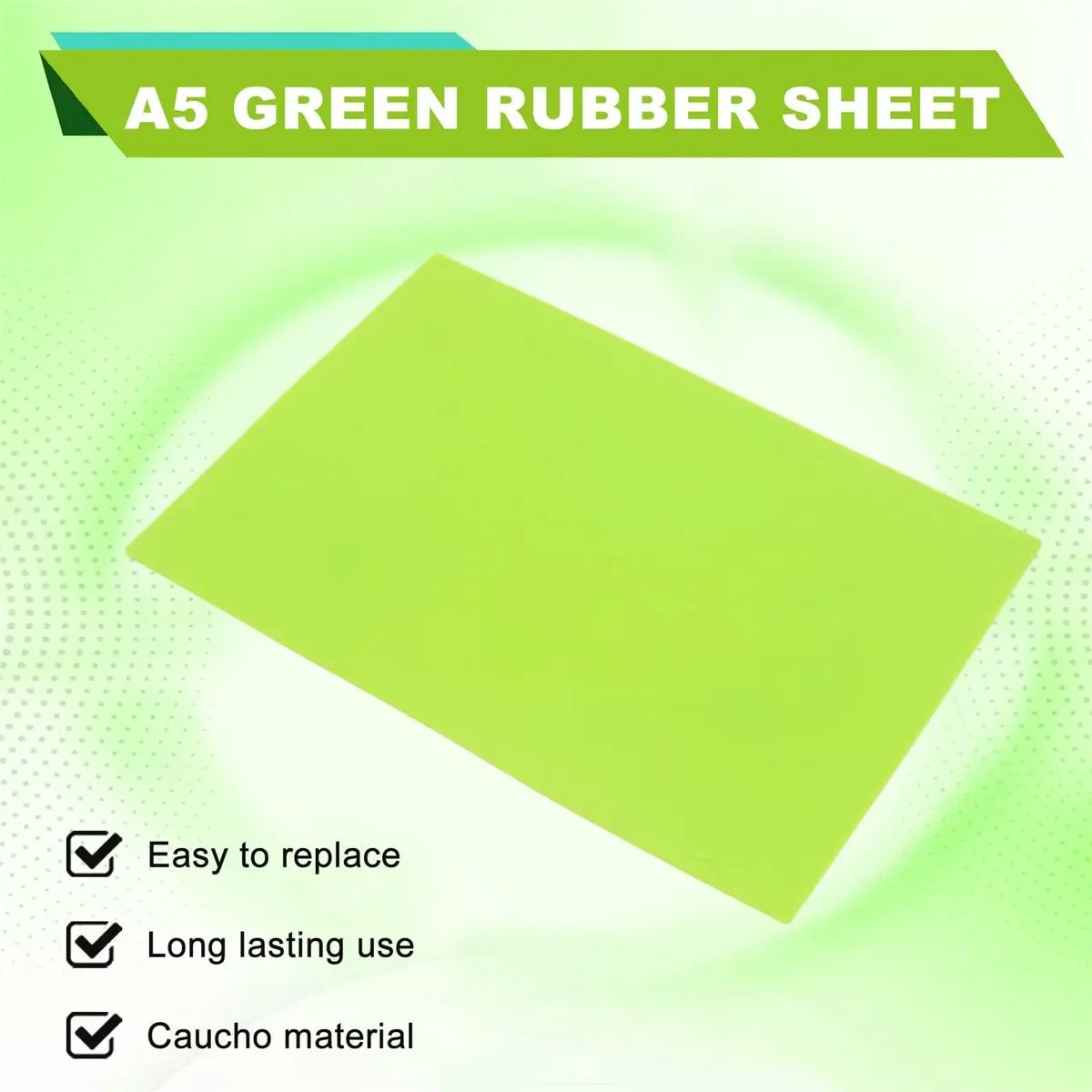 

(PQWN) Green Color A5 Sheet Laser Rubber for Stamps Engraving No Smell Laser Rubber