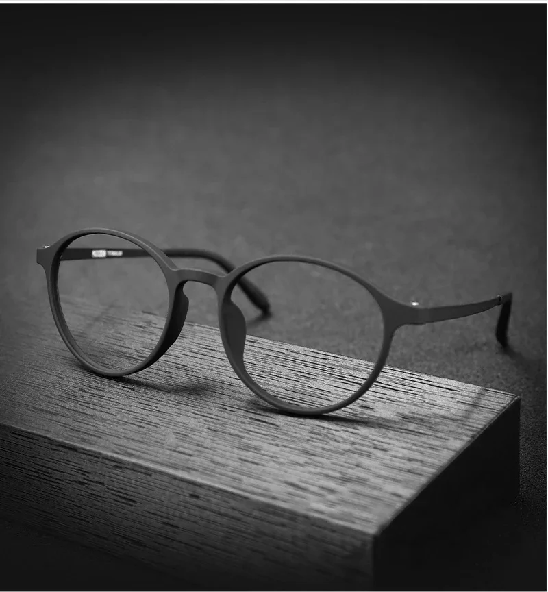 3050 Reines Titan Runde Rahmen Anti Blau Licht Lesebrille Männer Und Frauen Computer Presbyopie Brillen Vergrößerungs Brillen – Detail 1