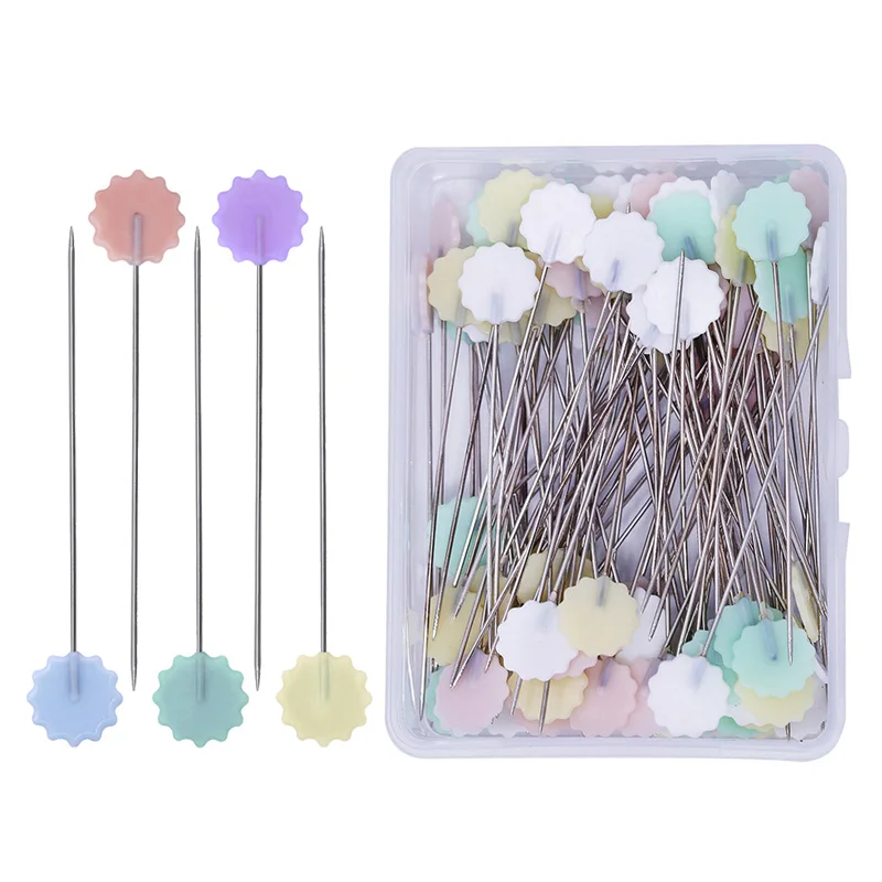 Sewing Flat Head Straight Pins, Flower Head Needle, Quilting Pins, DIY Sewing Crafts, Dressmaker Tools, 50Pcs