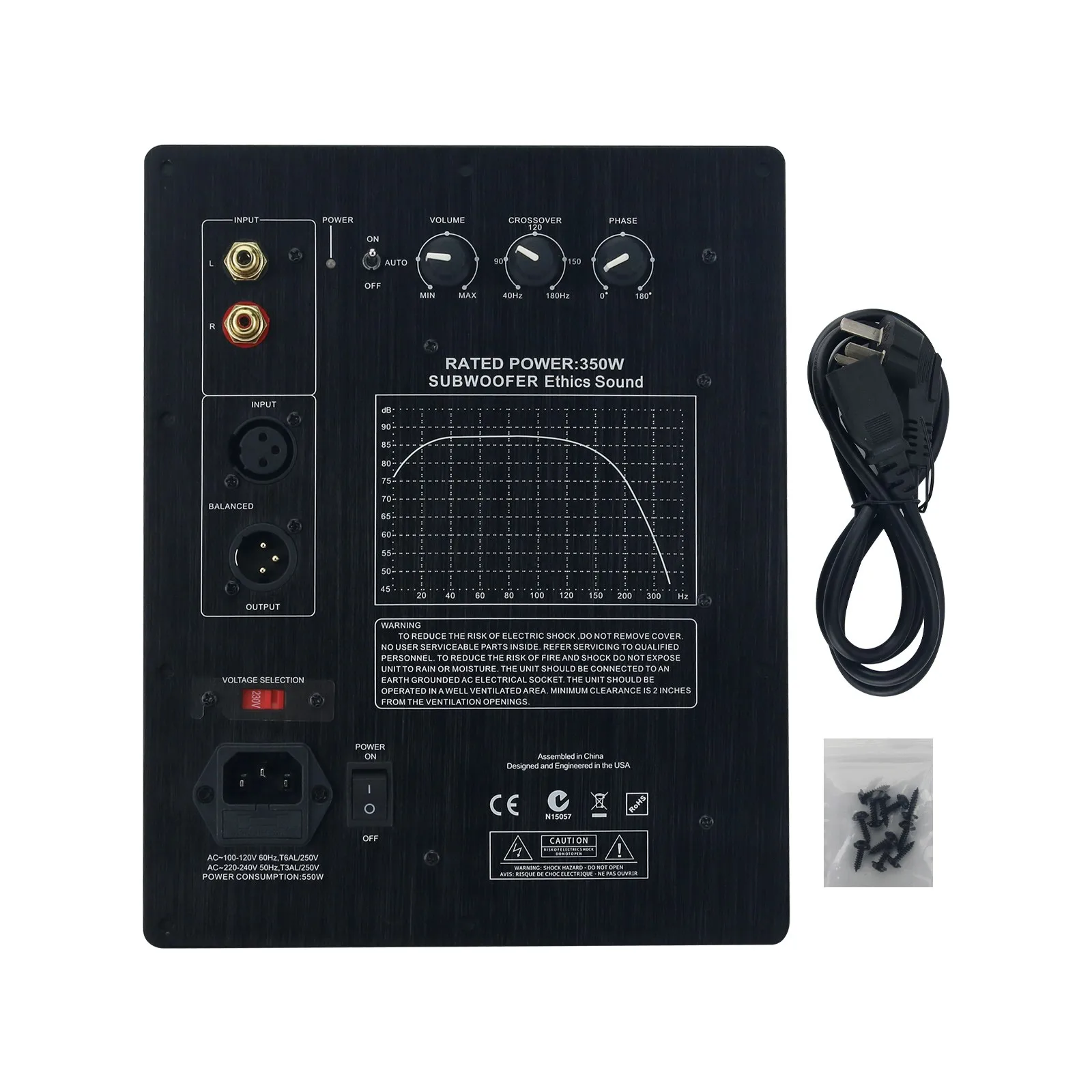 

Ethics Sound 350W Subwoofer Amplifier Board Plate For Closed & Phase-Inverted Subwoofers Audio Product Accessory