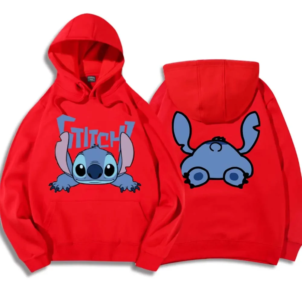 Disney Chic Fashion Stitched Little Monster Letter Cartoon Hoodie Pullover Unisex Women\'s Sweatshirt Cute Couple Top