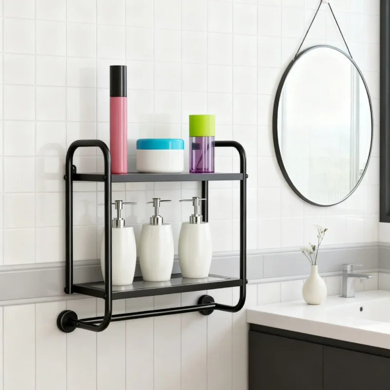 Stainless Steel Bathroom Storage Rack Washbasin Anti Rust Storage Rack Towel Toilet Hanger Multi-layer