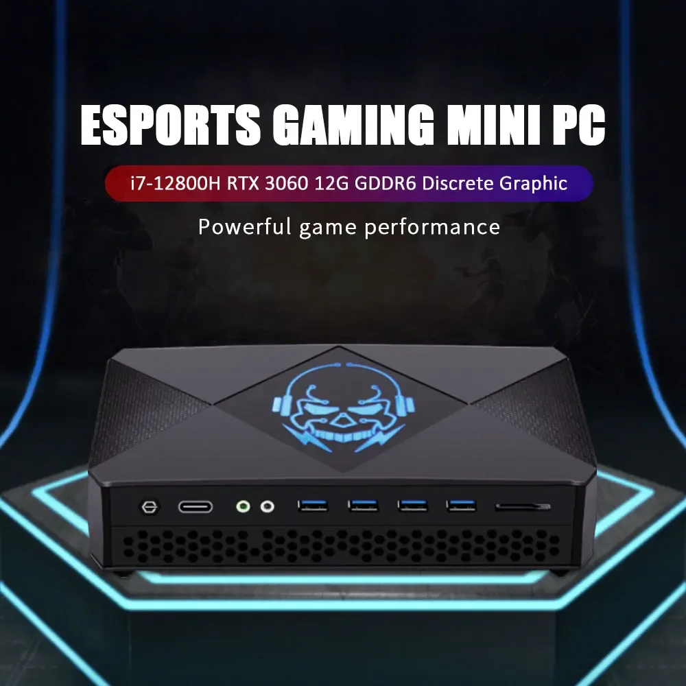 EGLOBAL Four Displays Strong RTX 3060 12G Discrete Graphics Card Game Mini PC Onboard I-ntel C-ore i7-12700H  2 * M.2 NVME SSD