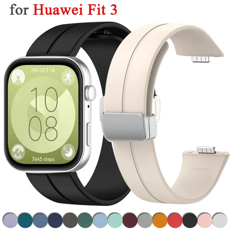 Silicone Strap For HUAWEI Watch FIT 3 Smartwatch Magnetic Buckle Sports Bracelet for Huawei fit3 Band Wristband Accessories