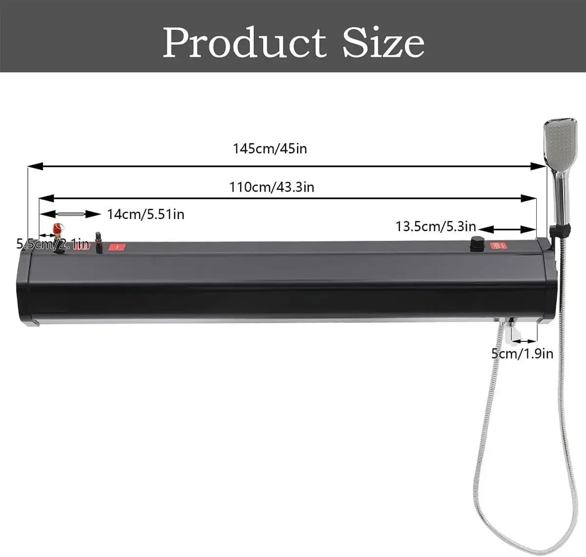 Road Shower 30L (8 Gallon) Portable Pressurized RV Outdoor Shower Camp Solar Outdoor Water Tank