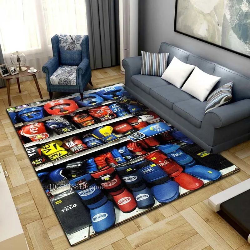 Boxing Gloves Equipment Carpet Living Room Bedroom Area Rug Boxing Belt Game Competition field Mat Home Decor