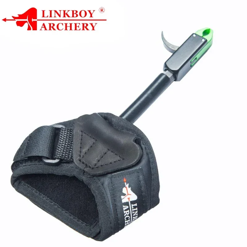 

Помощь для стрельбы из лука Linkboy, триггер для блочного лука, освобождение суппорта, регулируемый ремешок на запястье, охотничьи аксессуары