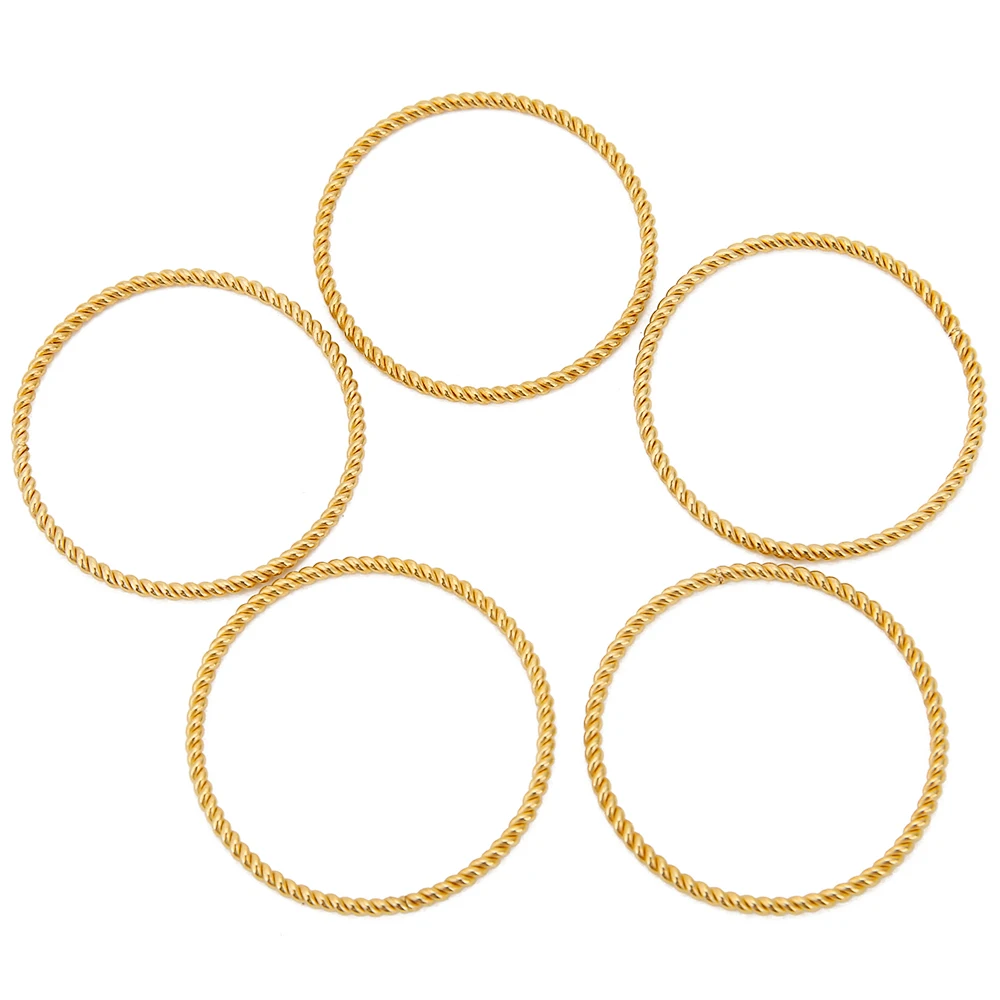 20pcs Stainless Steel Spiral Hoops Twisted Big Circles Necklaces Pendants Connectors Earrings Dangle Charms DIY Jewelry Findings