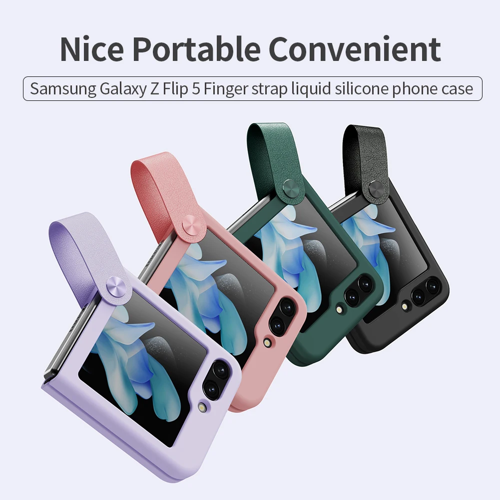 NILLKIN for Samsung Galaxy Z Flip 5 5G Liquid silicone case Full package protection anti drop anti scratch Ring bracket cover