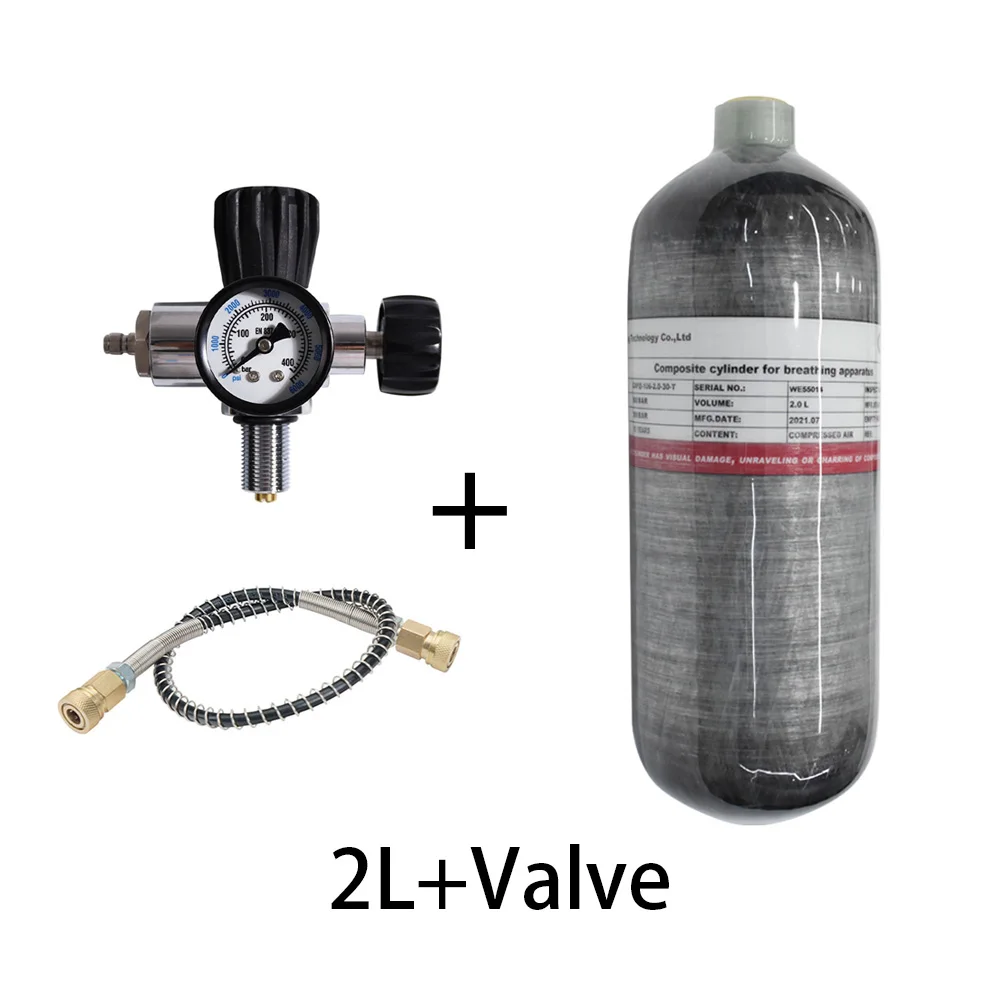 Tuxing-alta Pressão Preenchimento Estação Tanque Cilindro de Fibra de Carbono Medidor Regulador Mergulho Thread M18 x 1.5 300bar 2l 4500psi