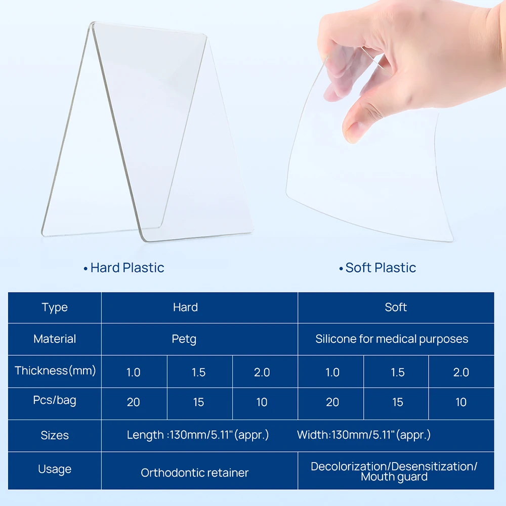 AZDENT dentystyczny element ustalający szynę ortodontyczną formowanie próżniowe arkusze miękkie twarde 1.0/1.5/2.0mm dentystyczny materiał do