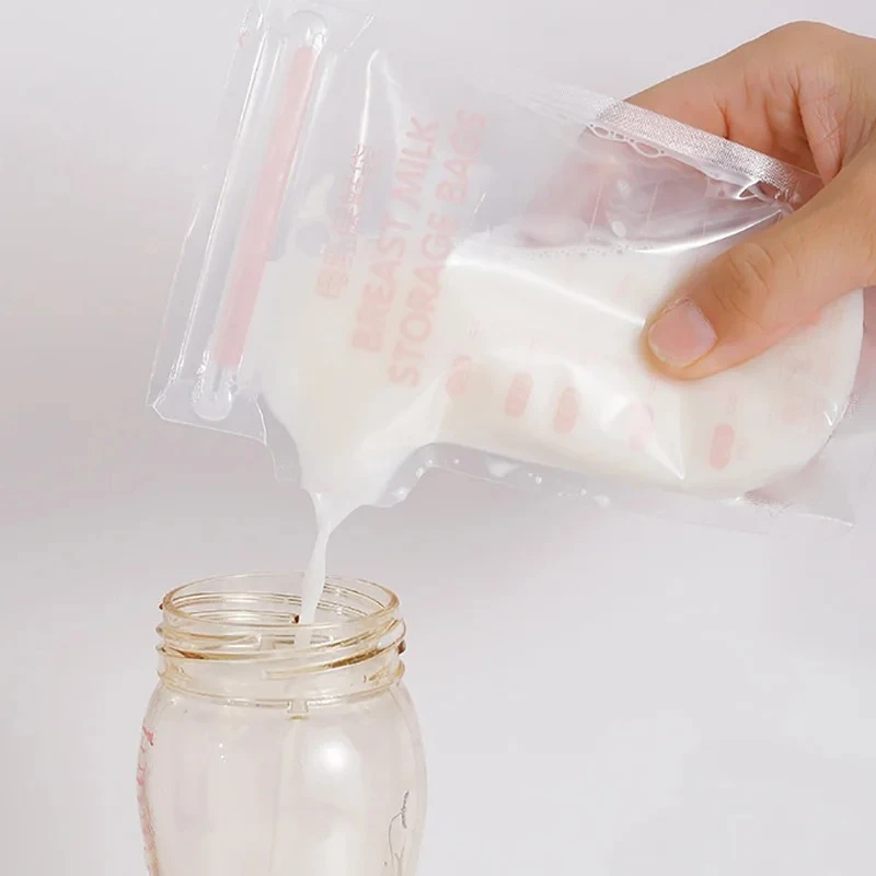 30 Stück Muttermilch-Aufbewahrungsbeutel, selbststehende Aufbewahrungsbehälter für Babynahrung, kein Auslaufen, Milch-Gefrierbeutel, sicheres Futter, BPA-frei
