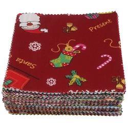 Random Christmas Set,Printed Cotton Twill Fabric Patchwork,Square Shape Cloth Bundle For DIY Handmade Sewing&Quilting Material
