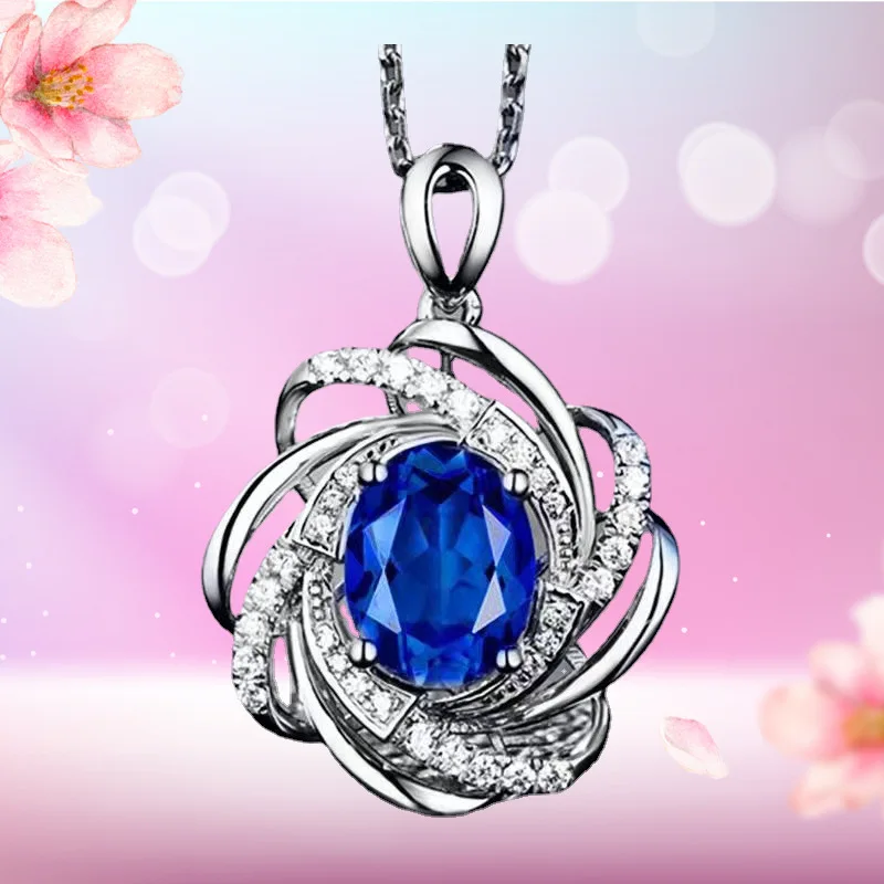 (Copper Micropaved)New Rotating Windmill Fashion Flower Color Crystal Zircon Clavicle Chain Accessories
