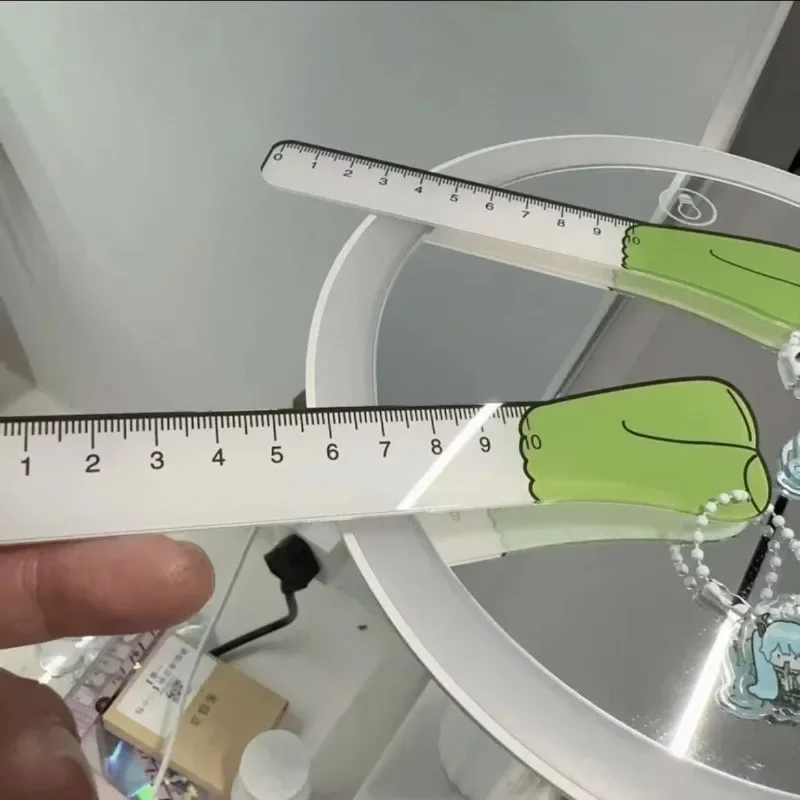 10cm hatsune miku estudante régua reta kawaii cebolinha anime japonês dos desenhos animados pingente réguas artigos de papelaria suprimentos amigos presente