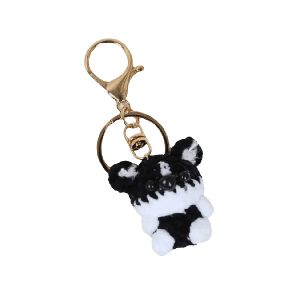 Jewelry Gift Handmade Crochet Puppy Keychain Animal Knitted Mini Puppy Keyring Mini Cute Knitting Keyrings Backpack