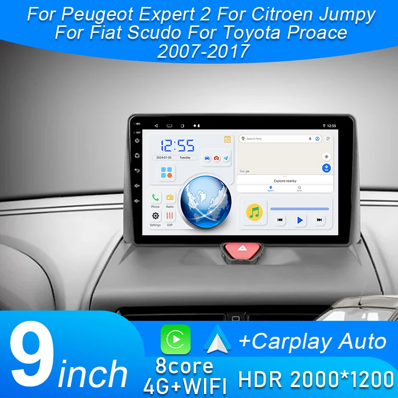 

Car Radio Carplay For Peugeot Expert 2 For Citroen Jumpy For Fiat Scudo For Toyota Proace 2007-2017 Navigation GPS Android Auto