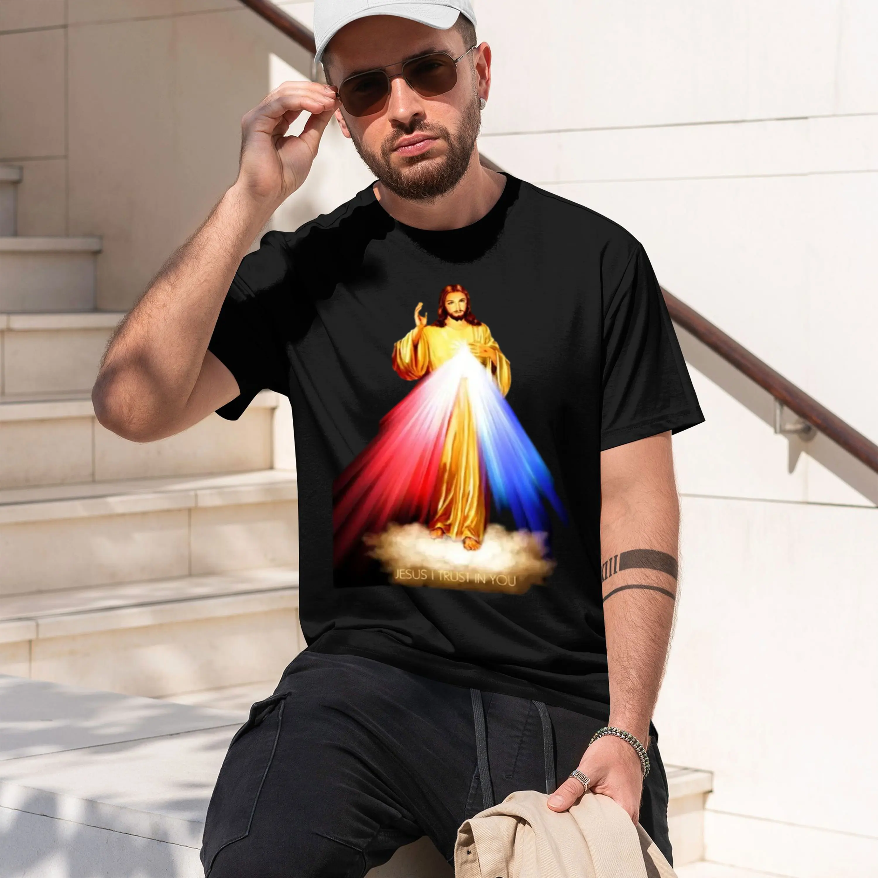 Divine Mercy Lord Jesus I trust in T-Shirt Festival Short Sve T-Shirt 2026 New Model Short-sleeve crewneck T-Shirt Classic Casua
