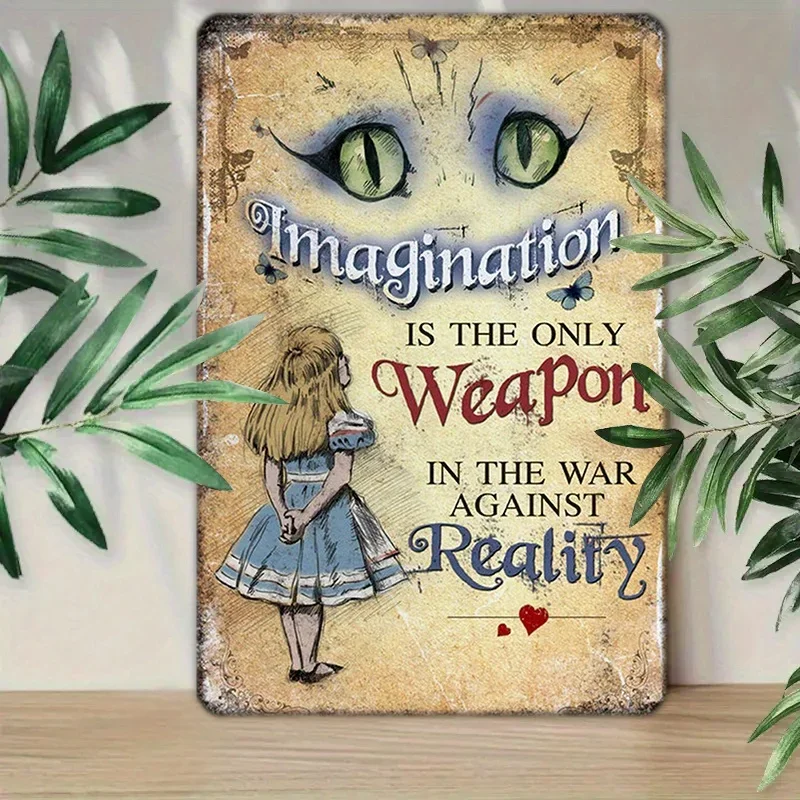 Vintage Alice in Wonderland Metal Wall Sign, A4 Aluminum Sign, 8x12inch , Home Decoration, Chesapeake