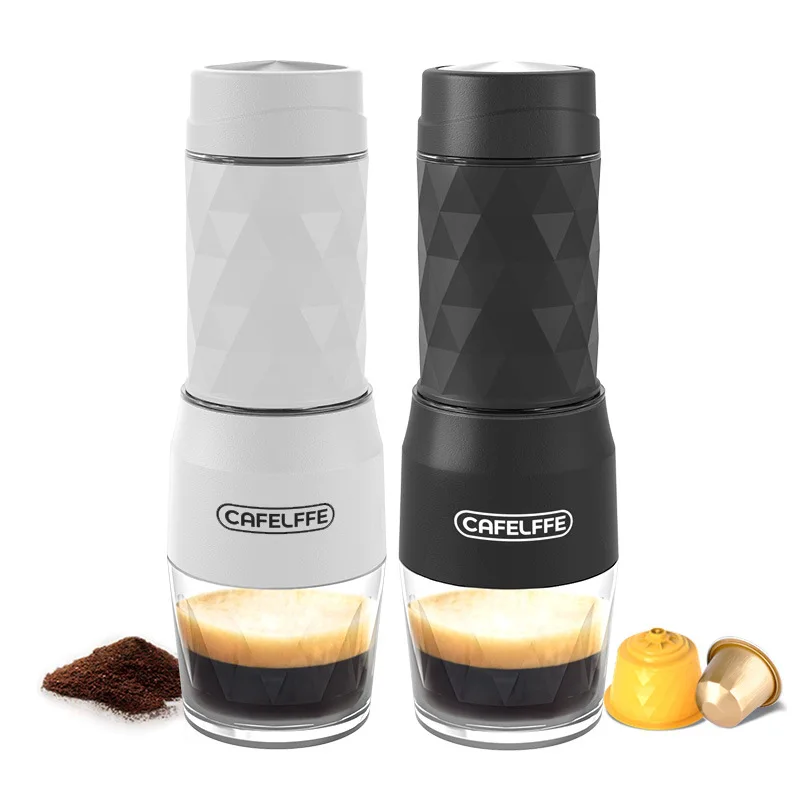 Portable Hand Press Espresso Maker 3 in 1 Capsule Coffee Machine for Outdoor Camping Travel Premium Single Cup Brewer