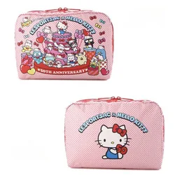 Hello Kitty Cartoon Large Capacity Makeup Bag Portable Travel Foldable Storage Bag Japanese Style Cute Printed Fashion Wash Bag