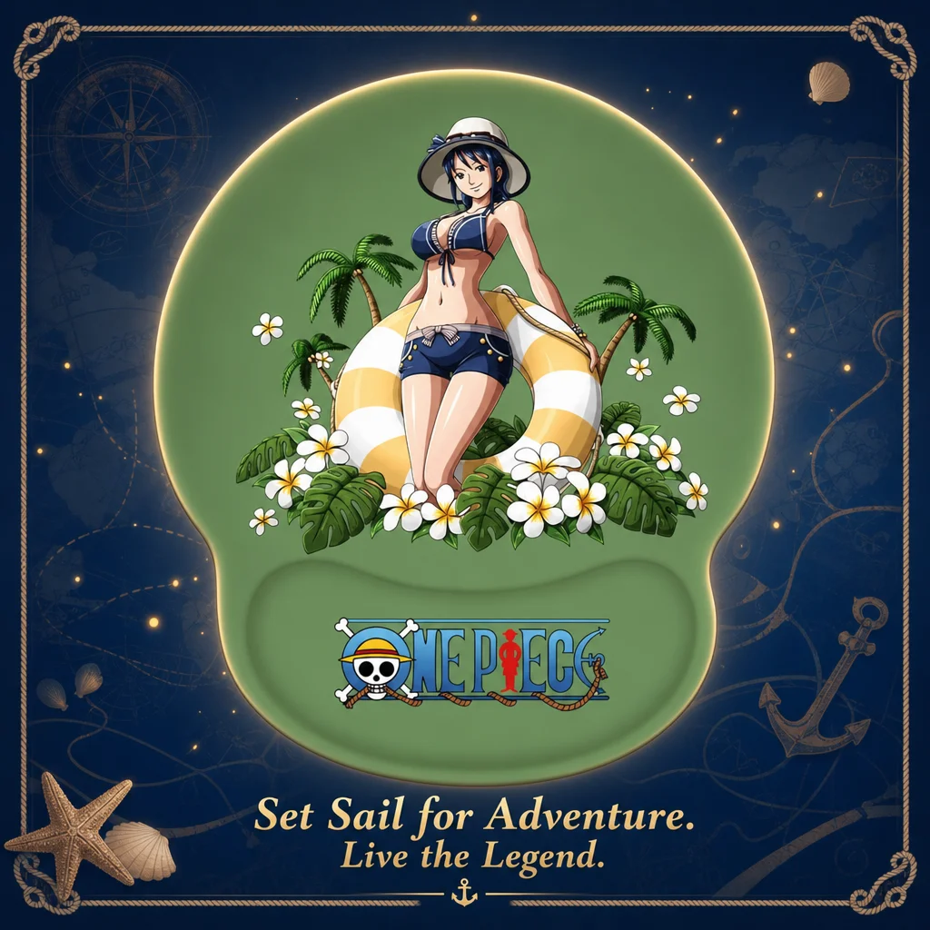 One Piece Anime Mouse Pad Custom Wrist Rest Support Memory Foam Rubber Nami Hancock Luffy Zoro Office Desk Gaming Ergonomic