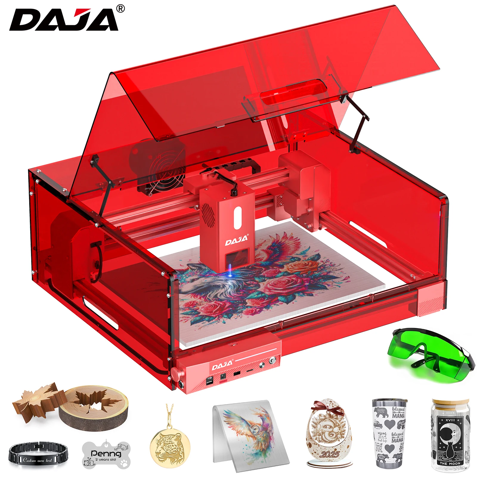 DAJA A6 Pro Laser Engraver Safety Shield 20W Power CNC Cutting Engraving Machine for Metal Wood Acrylic Glass Leather Plastic