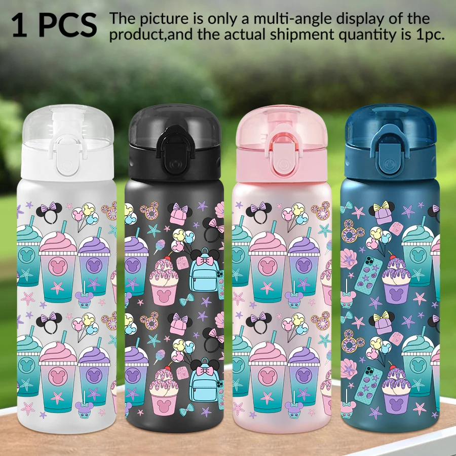 

1Pc Disney Minnie Dessert Pattern 26oz Plastic Water Bottle Outdoor Sports Water Cup Birthday/Homecoming Gift