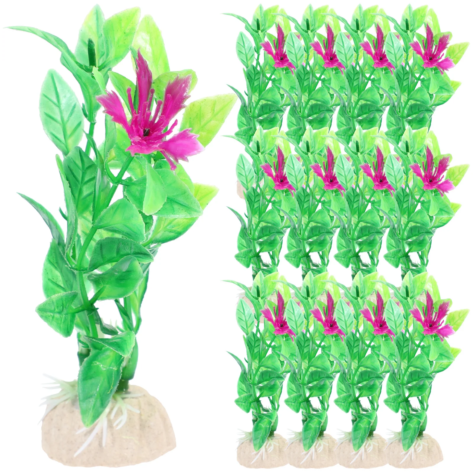 

20Pcs Artificial Aquarium Plants Lifelike Green Plastic Fish Tank Decorations Landscape Ornament Reptile Terrarium Accessories
