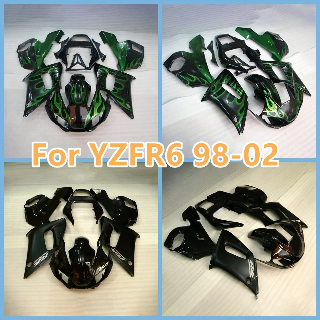 

Injection Motorcycle Fairings Kit for YAMAHA 1998 1999 2000 2001 2002 YZF-R6 98 99 00 01 02 YZFR6 ABS Bodywork Green Flames
