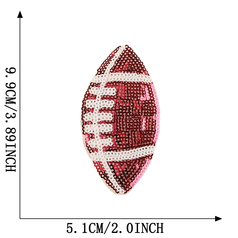 Glitzernder Rugby-Aufnäher zum Aufbügeln für Kleidung, Outdoor-Aufkleber, Jacke, bestickt, zum Nähen, Stoff, Kinderstich, Thermo-DIY, Nas Vendki Mochila – Detail 5