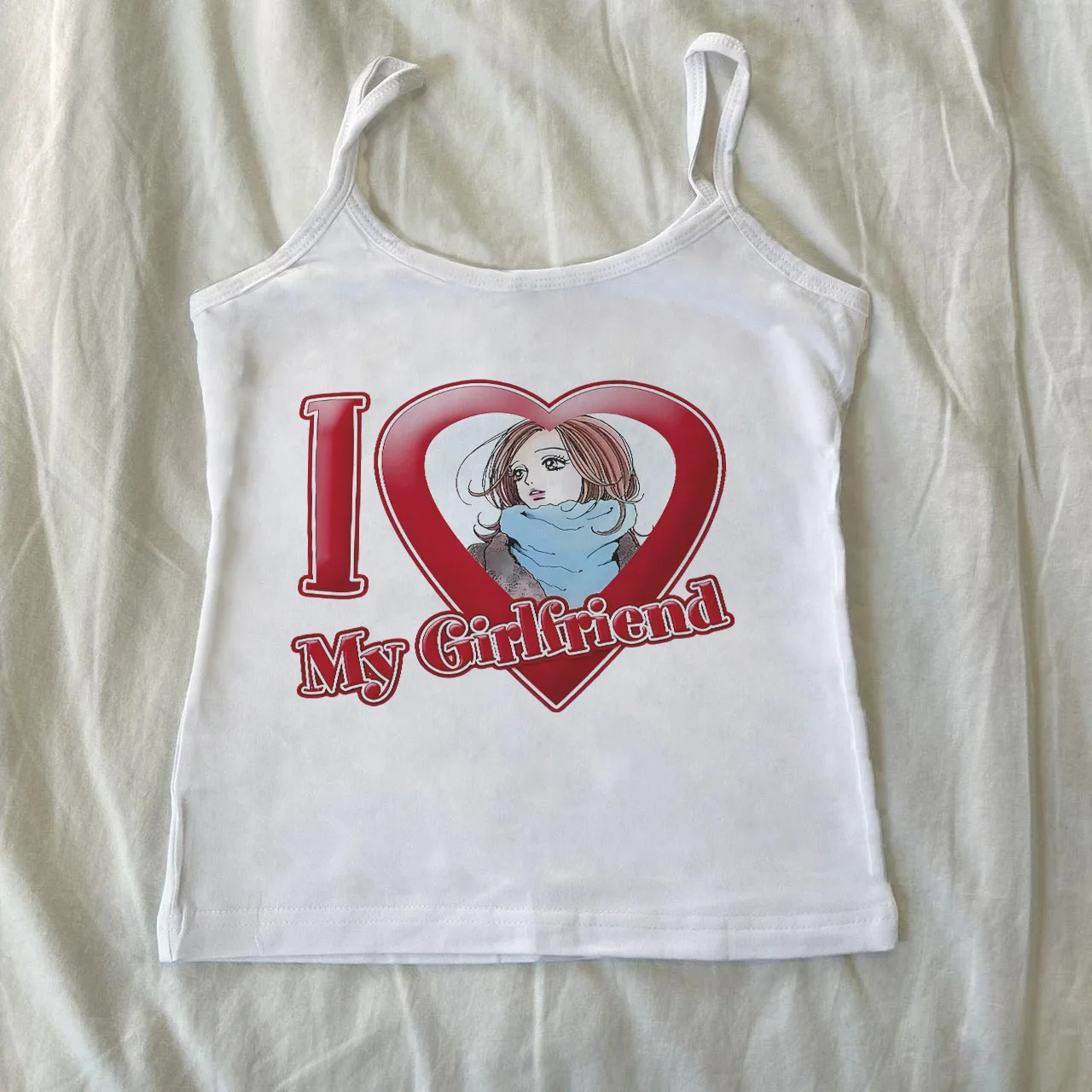 

Футболка с рисунком аниме, эстетические укороченные топы Y2K, жилет с короткими рукавами, футболки в стиле Харадзюку, уличная одежда, белые подтяжки, готическая женская одежда