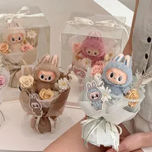 

For Labubu Doll Flower Bouquet Cute Simulation Flower Cute Doll Decor Toy Kid Birthday Gifts Finished Girls And Ladies Holiday