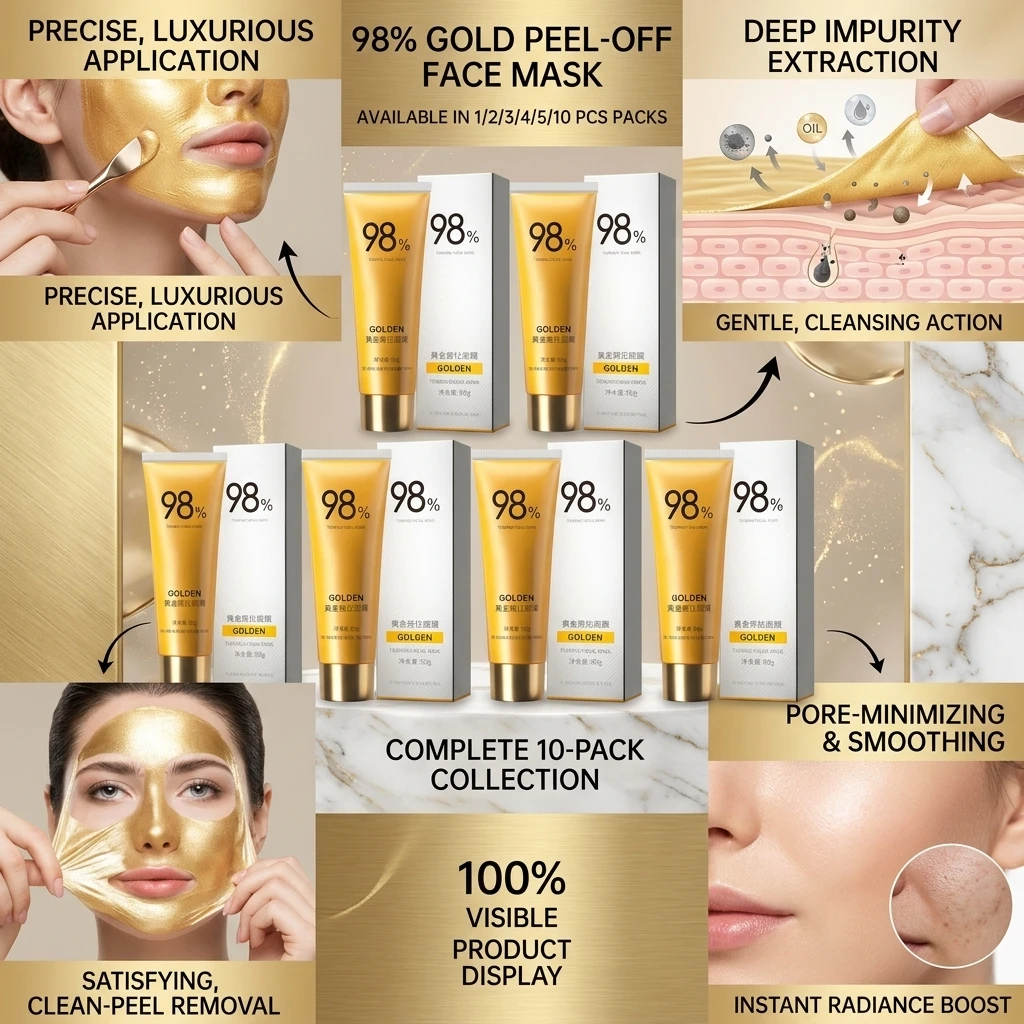 Gold Peel off Face Mask Gentle Oil Control Face Mask Moisturizing Purify Pore Facial Mask Removes Dirt Tearing Mask Moisturizing