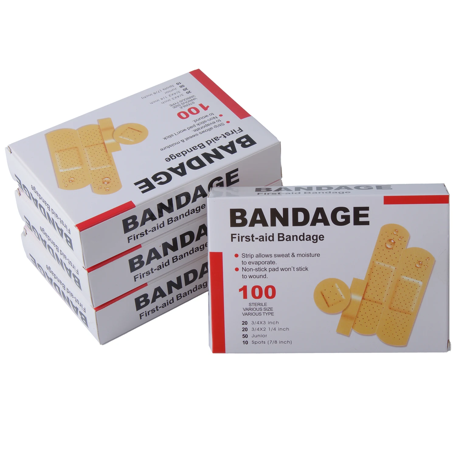 แผ่นปิดแผลกันน้ำ ระบายอากาศ สำหรับเด็ก 100 ชิ้น/ชุด