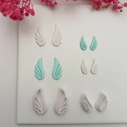Two Sizes Angel Wings Shape Mirrored Polymer Clay Cutters Earrings Pendant Jewelry Embossing Mold DIY Cutting Molds