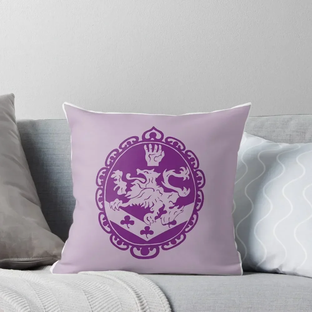 The Cullen Crest in Candy Grape Throw Pillow Room decorating items luxury decor Ornamental Pillow pillow