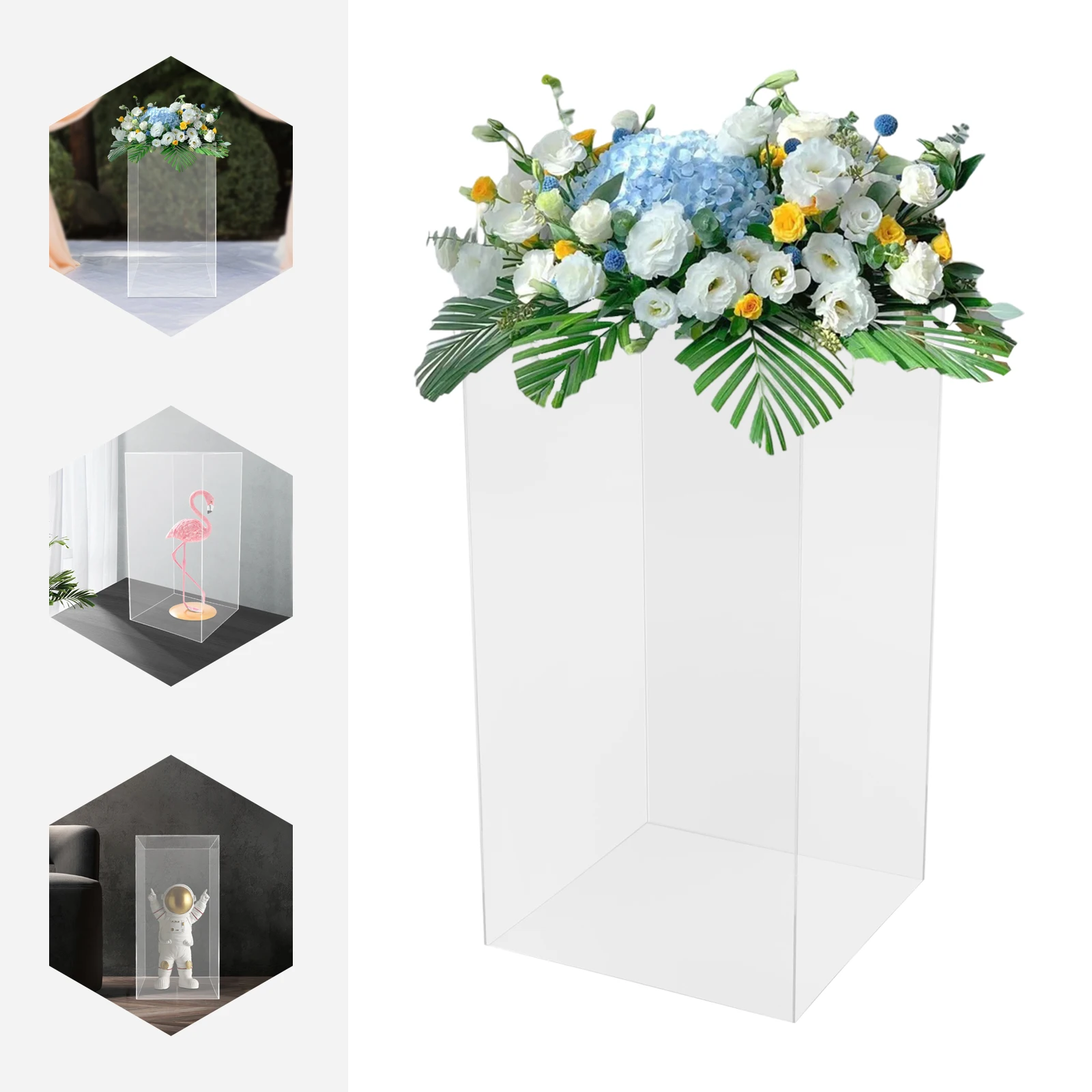 

24 Inch Acrylic Display Stand Countertop Box Organizer Stand Dustproof Protection Showcase Acrylic Flower Stand