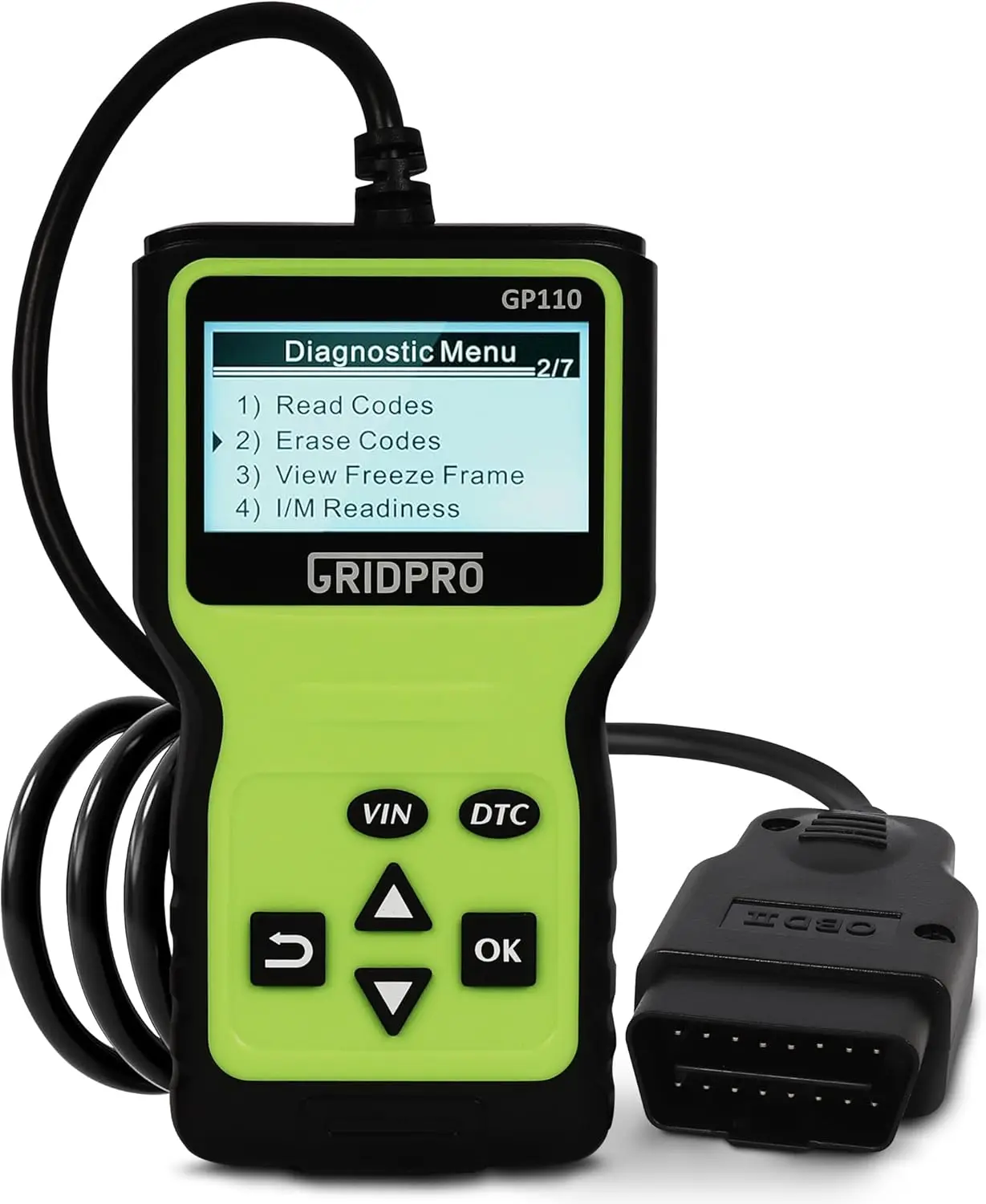 GP110 OBD2 Scanner Code Reader for All Cars, Clear Engine Light, CAN Bus Diagnostic Tool with Large Display