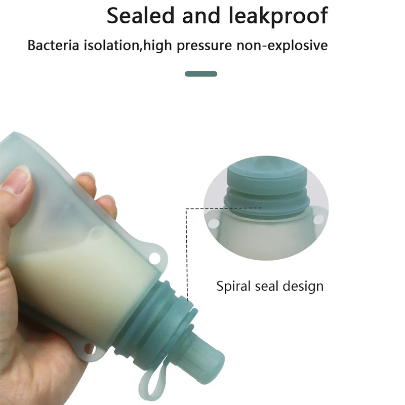 Baby Portable Milk Storage Bag,Newborn Silicone Complementary Food Bag,Children'sWater Bag,Baby Outdoor Folding Drinking Bag image 4