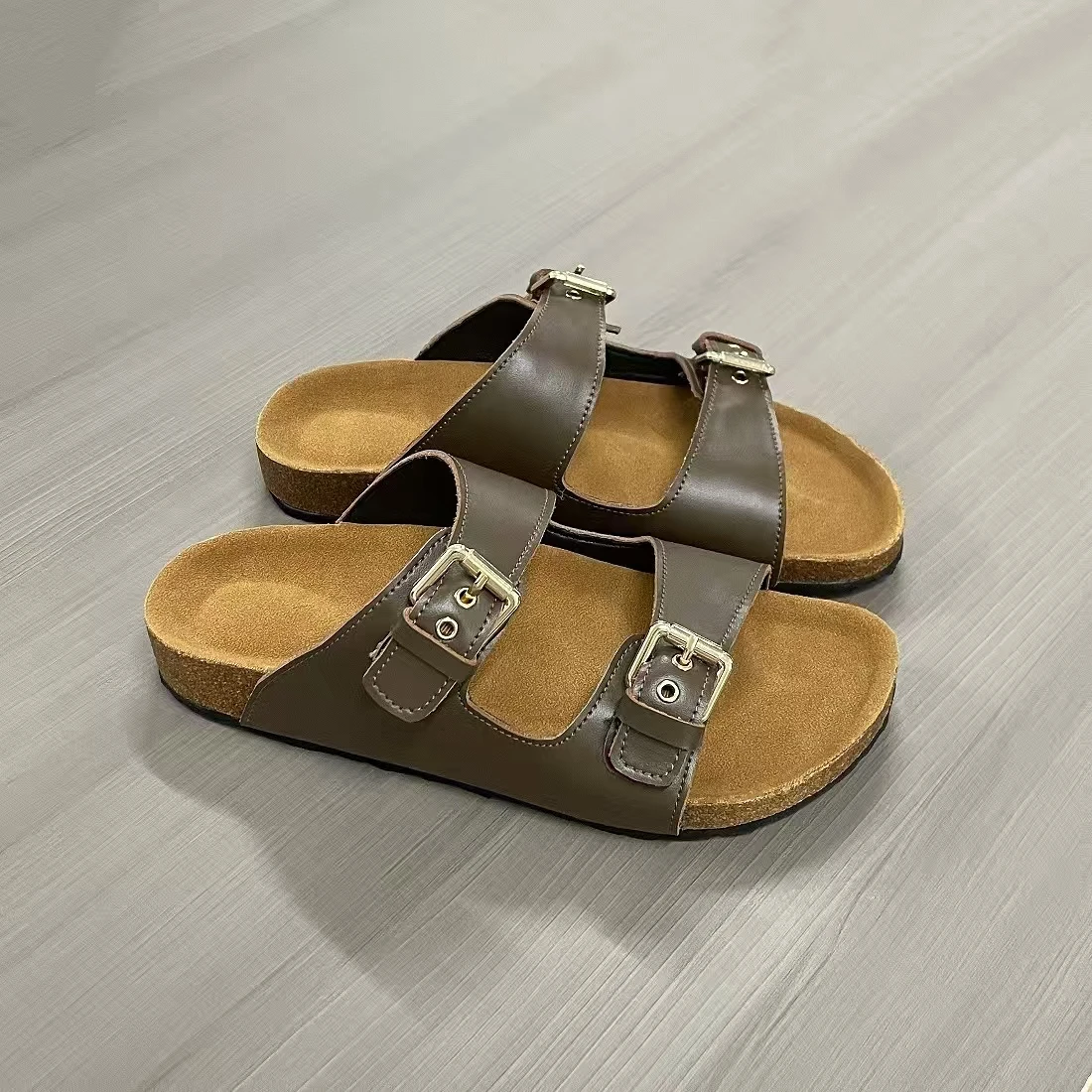 

Xingliupi New Shoes Cork Slippers Trend Women Clogs Mules Footbed Cork Mules Slippers Summer Cork Daily Sandals Comfy